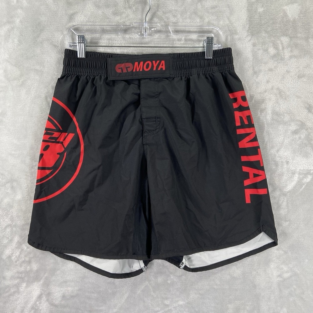 MOYA Brand Co. Shorts men's 32 MMA Jiu Jitsu Athletic Black Elastic Waist Active